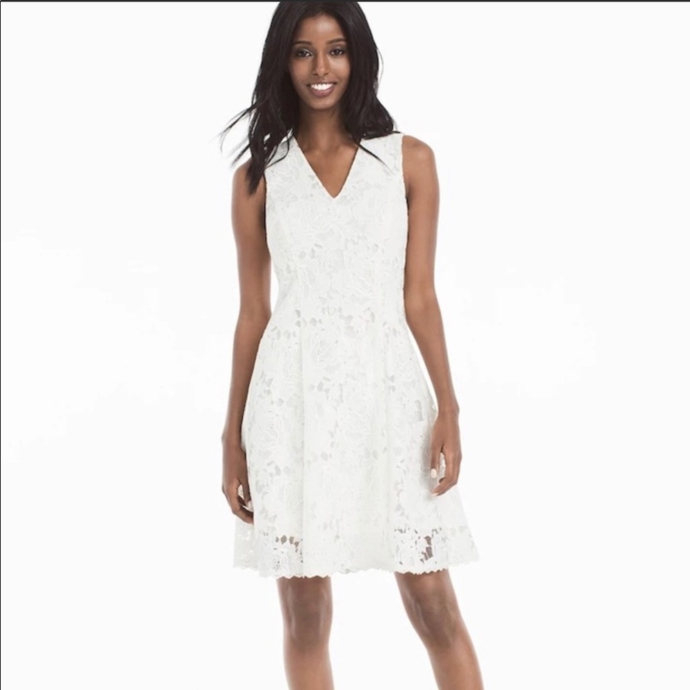 White House Black Market White Lace Dress